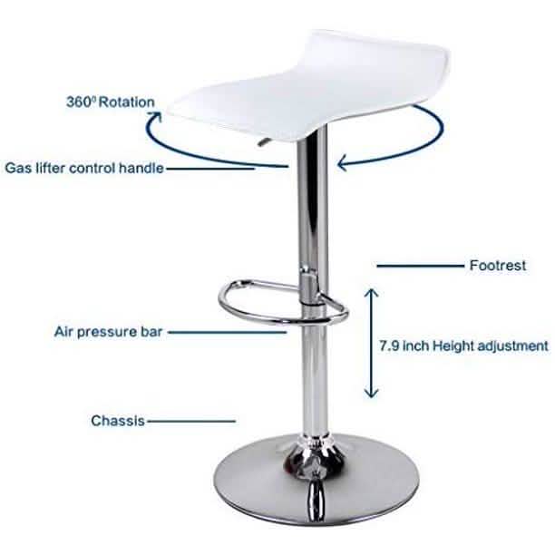 Set of 2: Adjustable Swivel Barstools DailySale