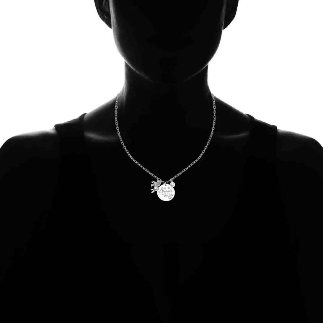 'She Believed She Could So She Did' Inspiration Pendant Necklace DailySale