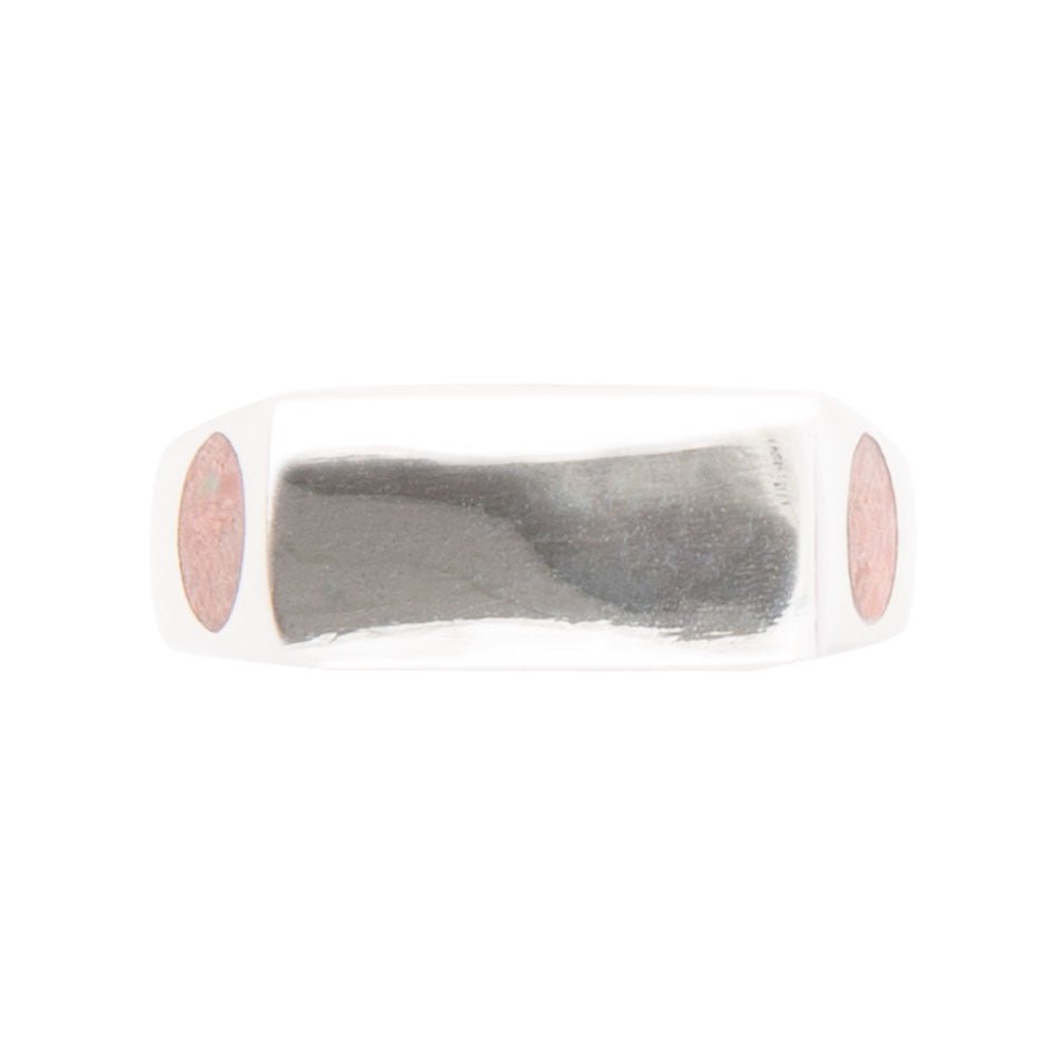 Signet Orange Sponge Coral and Sterling Silver In The Hole Ring Barse Jewelry