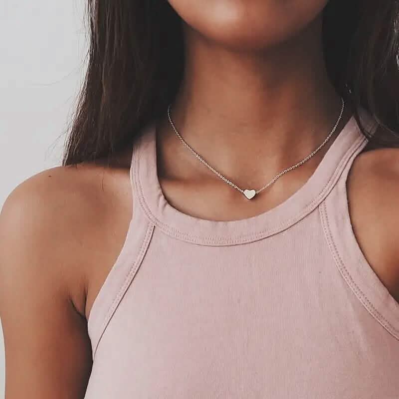 Simple Exquisite Heart-Shaped Pendant Alloy Necklace DailySale