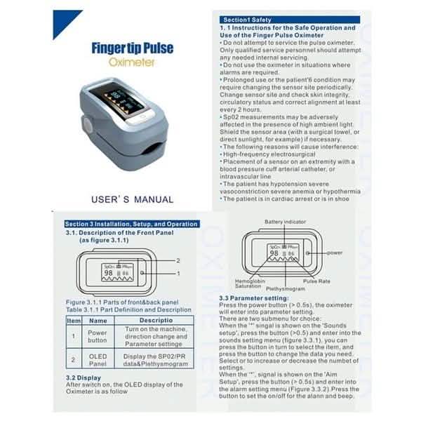 Simple Finger Pulse Oximeter Blood Pressure Monitor Heart Rate Portable DailySale