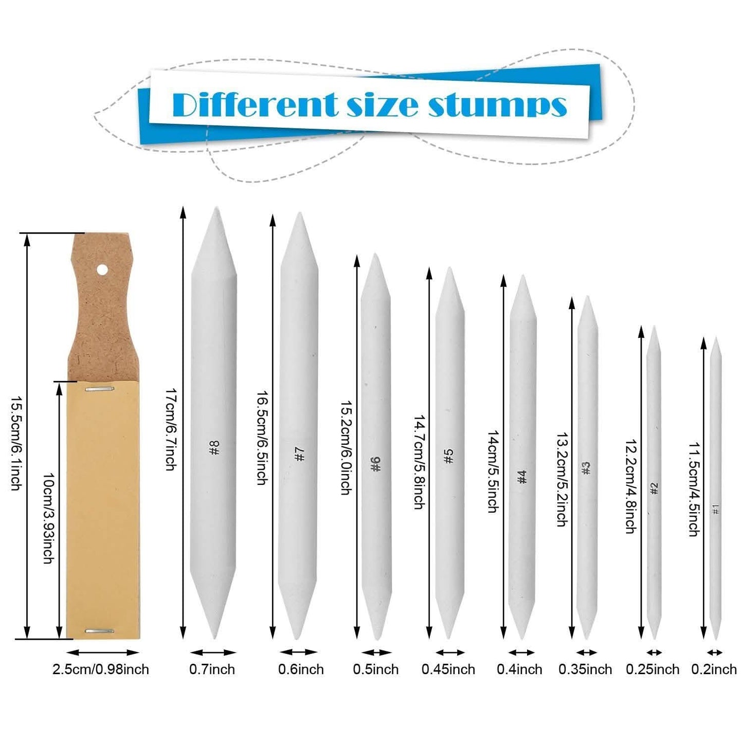 Sketch Drawing Tools Blending Stumps Set Sandpaper Pencil Sharpeners Erasers Bag DailySale