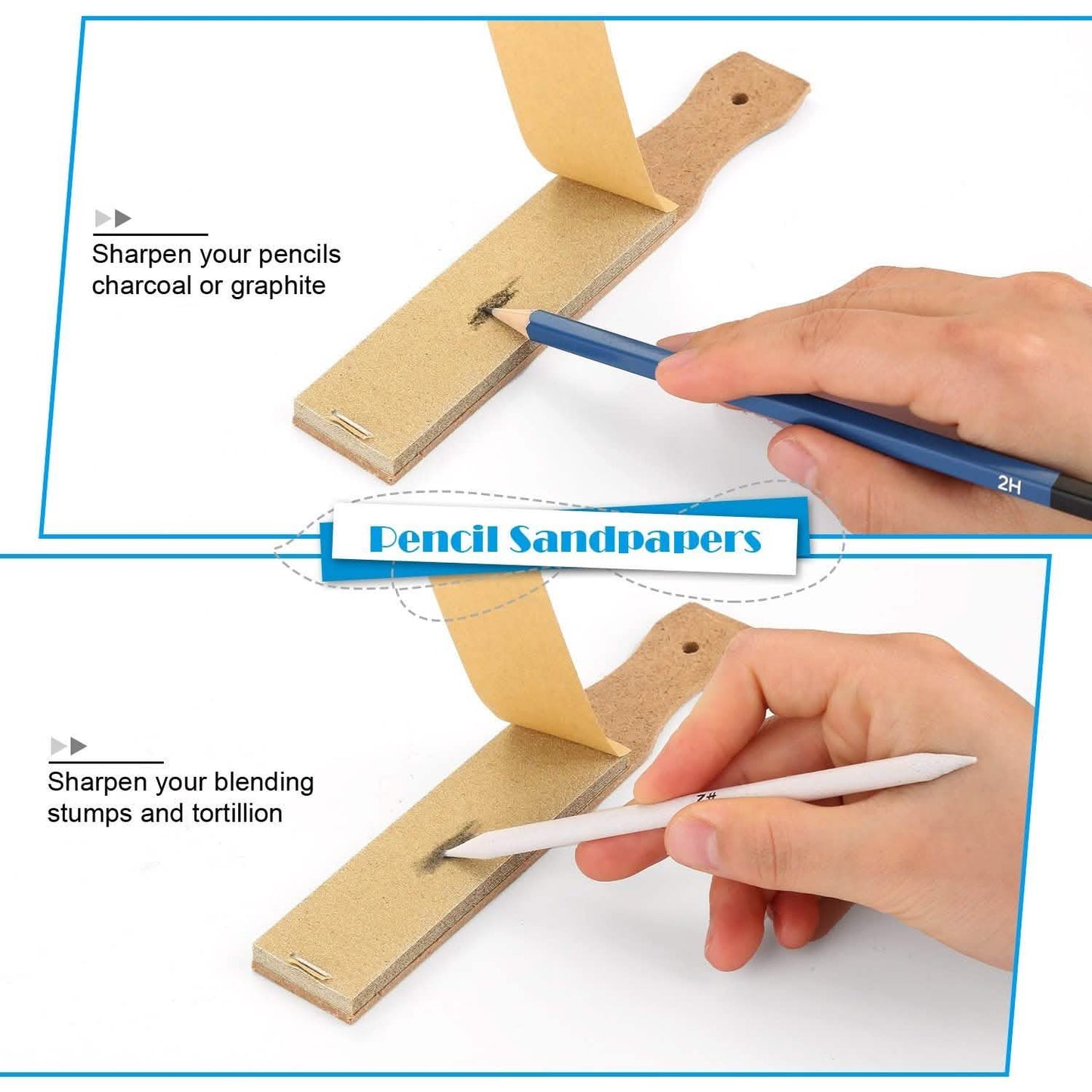 Sketch Drawing Tools Blending Stumps Set Sandpaper Pencil Sharpeners Erasers Bag DailySale