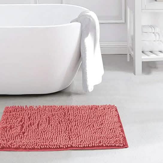 Slip-Resistant Shag Anna Chenille Soft Absorbent Bath Mat Bathroom Rug 17" x 24" DailySale