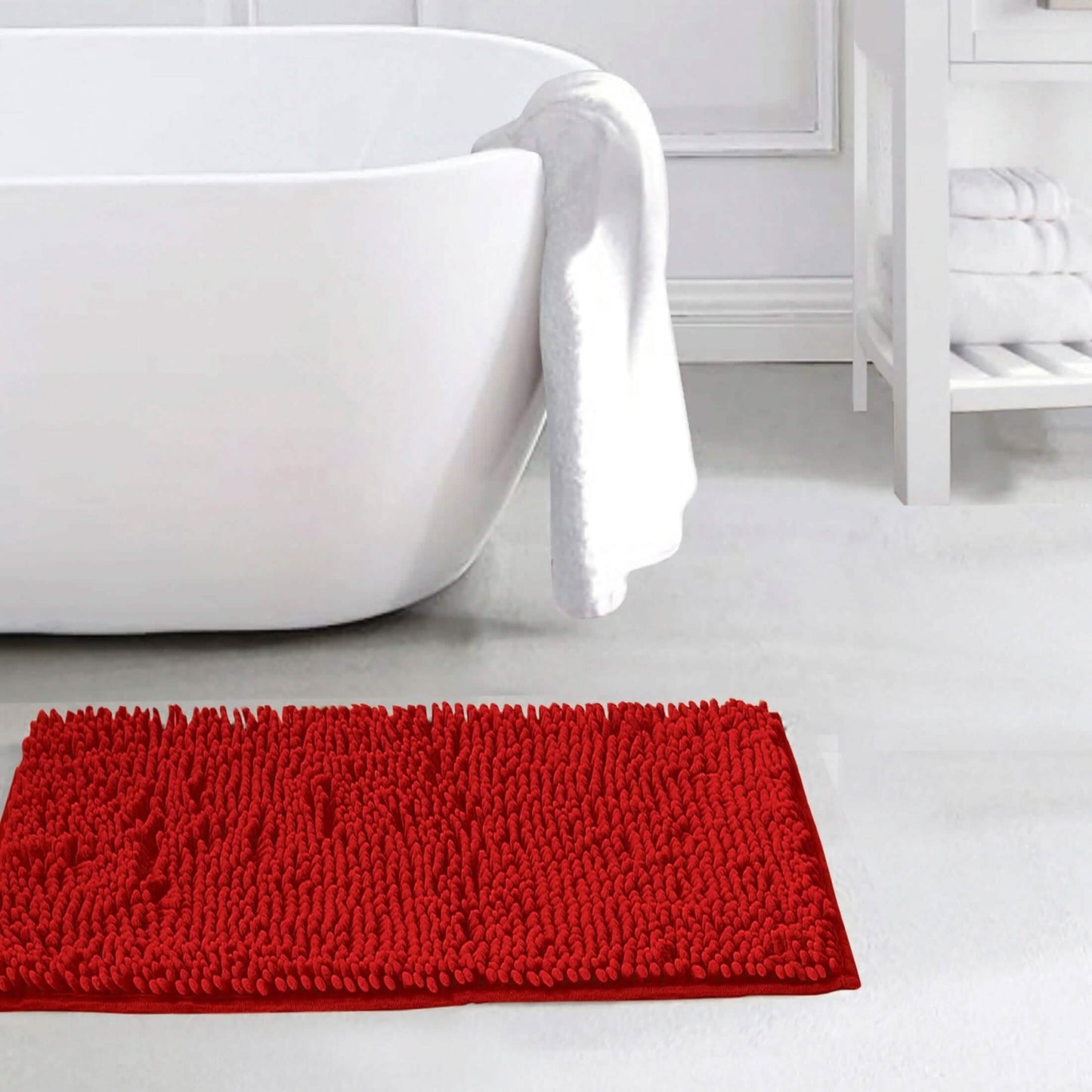 Slip-Resistant Shag Anna Chenille Soft Absorbent Bath Mat Bathroom Rug 17" x 24" DailySale