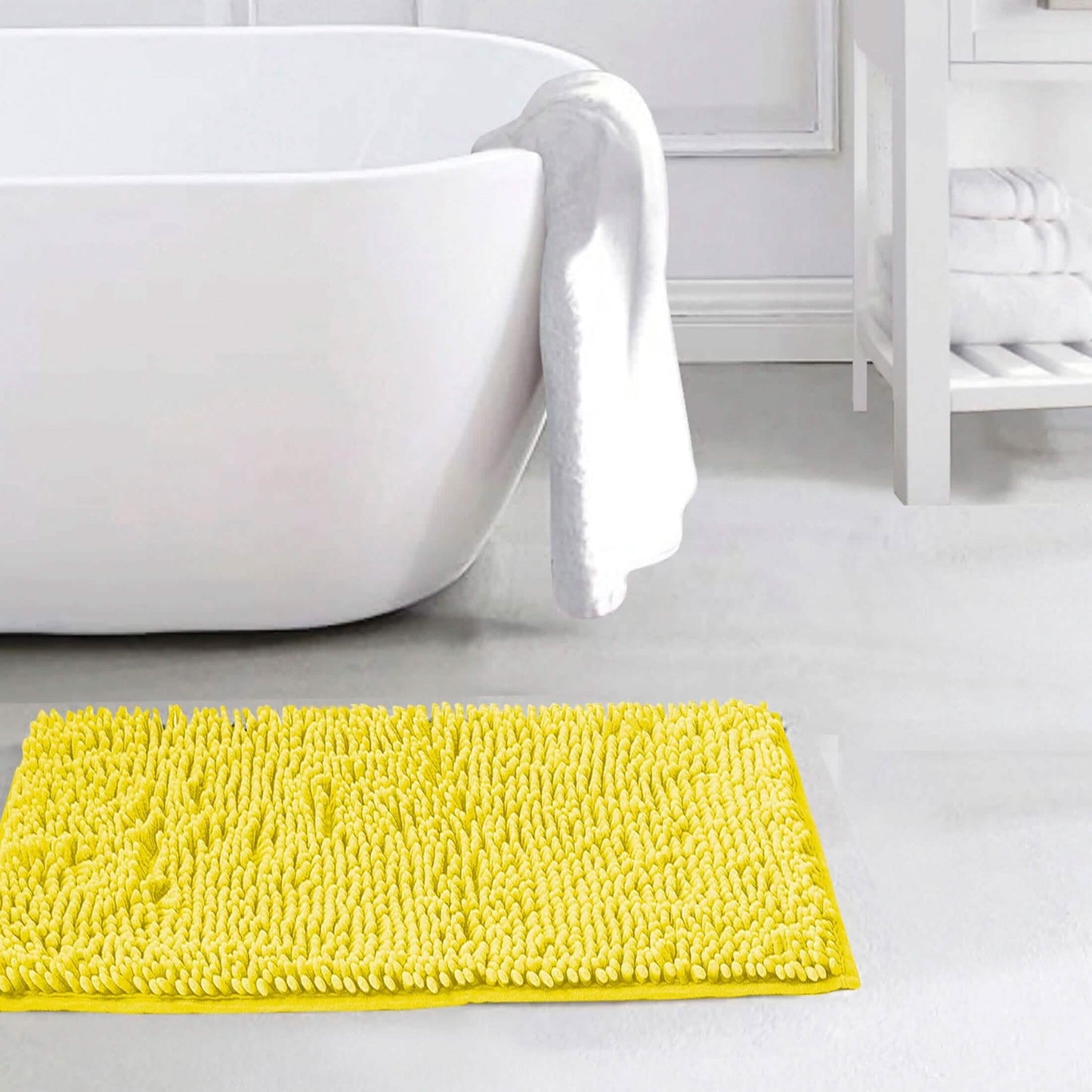 Slip-Resistant Shag Anna Chenille Soft Absorbent Bath Mat Bathroom Rug 17" x 24" DailySale