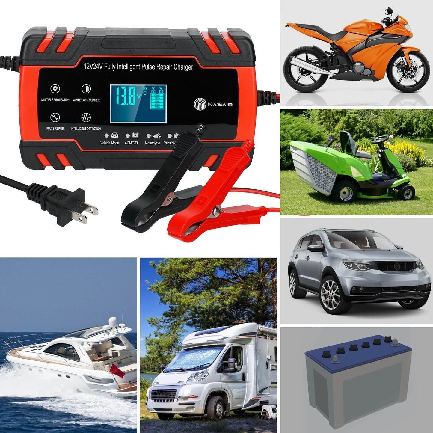 Smart Automatic Battery Charger with LCD Display DailySale