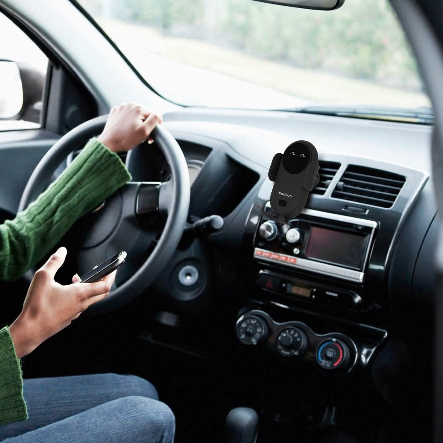 Smart Car Wireless Charger Auto Sensing Phone Holder 10W Qi Fast Charging Air Vent DailySale