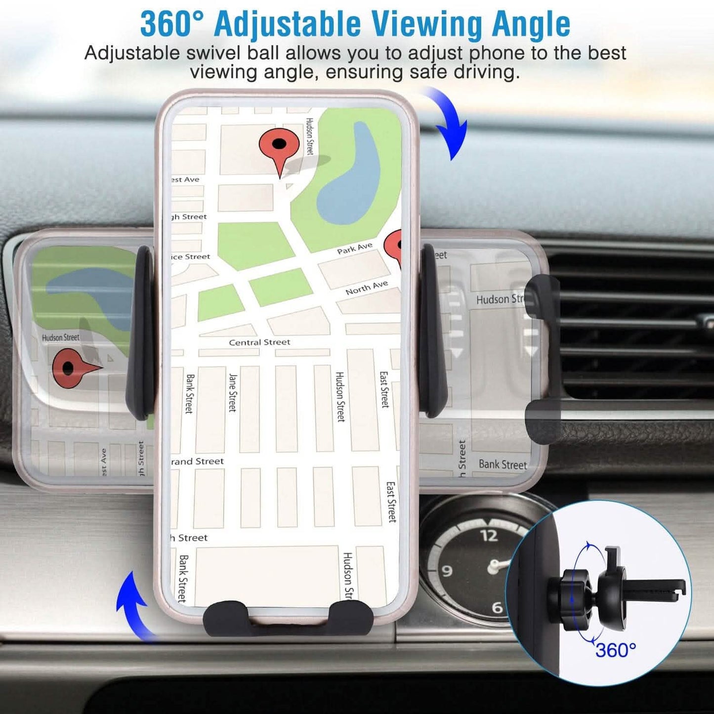 Smart Car Wireless Charger Auto Sensing Phone Holder 10W Qi Fast Charging Air Vent DailySale