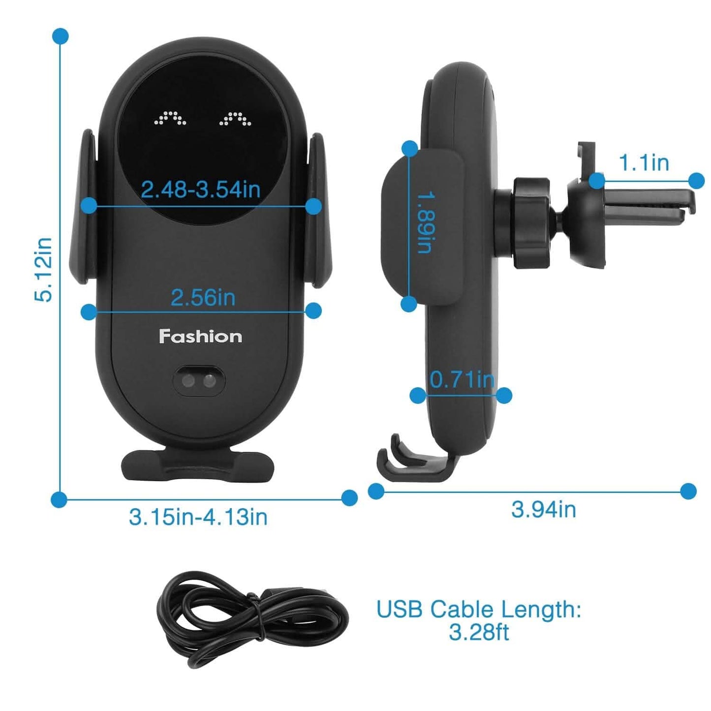 Smart Car Wireless Charger Auto Sensing Phone Holder 10W Qi Fast Charging Air Vent DailySale