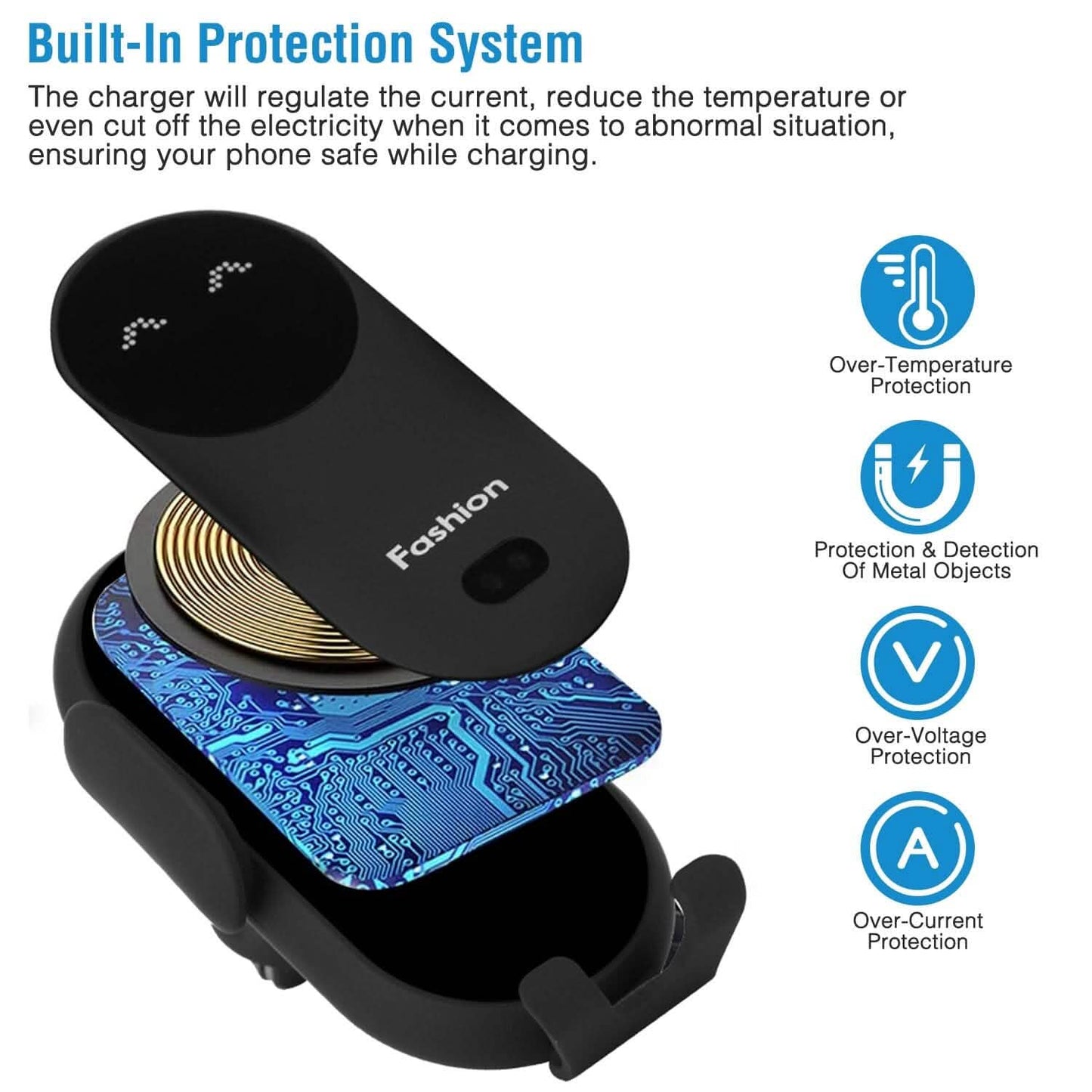 Smart Car Wireless Charger Auto Sensing Phone Holder 10W Qi Fast Charging Air Vent DailySale