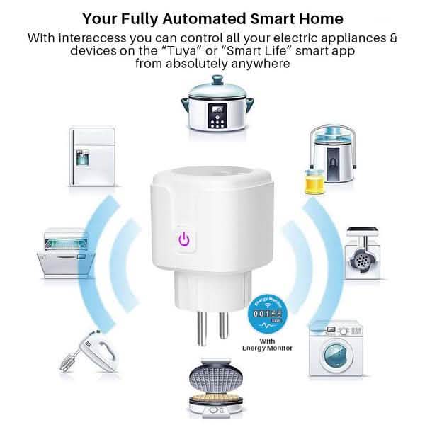 Smart Plug WiFi Socket Power Monitor Timing Function Tuya SmartLife APP Control Works With Alexa Google Assistant DailySale