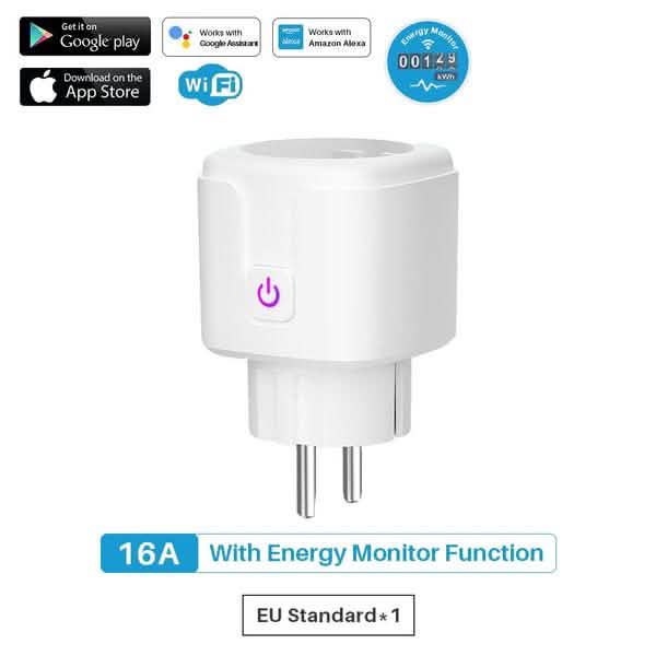 Smart Plug WiFi Socket Power Monitor Timing Function Tuya SmartLife APP Control Works With Alexa Google Assistant DailySale