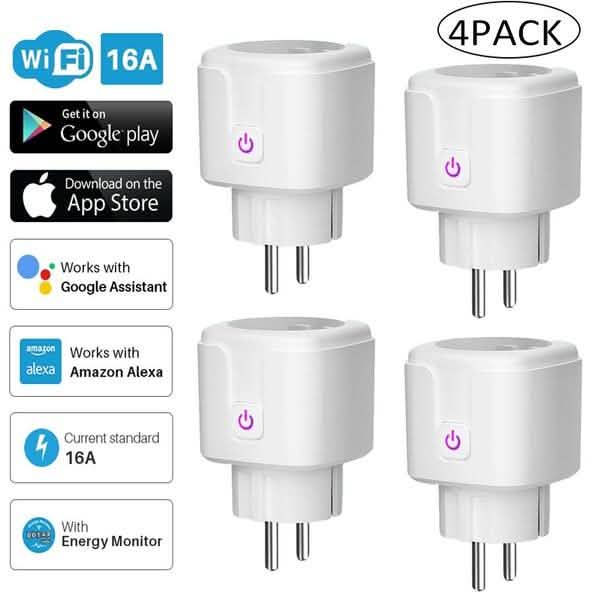 Smart Plug WiFi Socket Power Monitor Timing Function Tuya SmartLife APP Control Works With Alexa Google Assistant DailySale