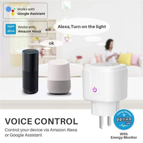 Smart Plug WiFi Socket Power Monitor Timing Function Tuya SmartLife APP Control Works With Alexa Google Assistant DailySale