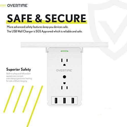 Universal Wall Charger and Outlet Shelf, 6x Outlet Extender, Surge Protector, 3x USB Port DailySale