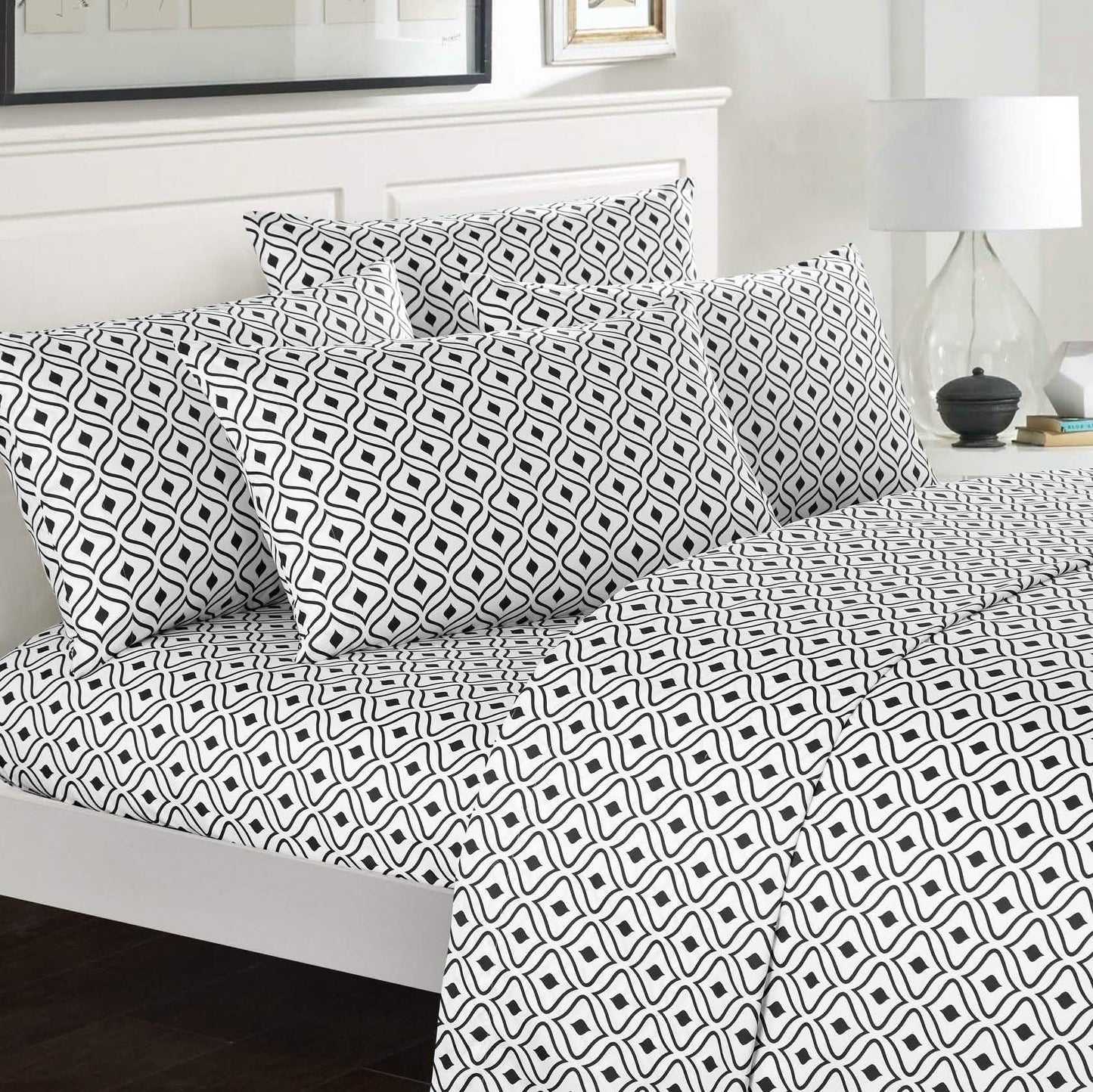 Soft Two-Tone Diamond Print Deep Pocket Sheet Sets DailySale