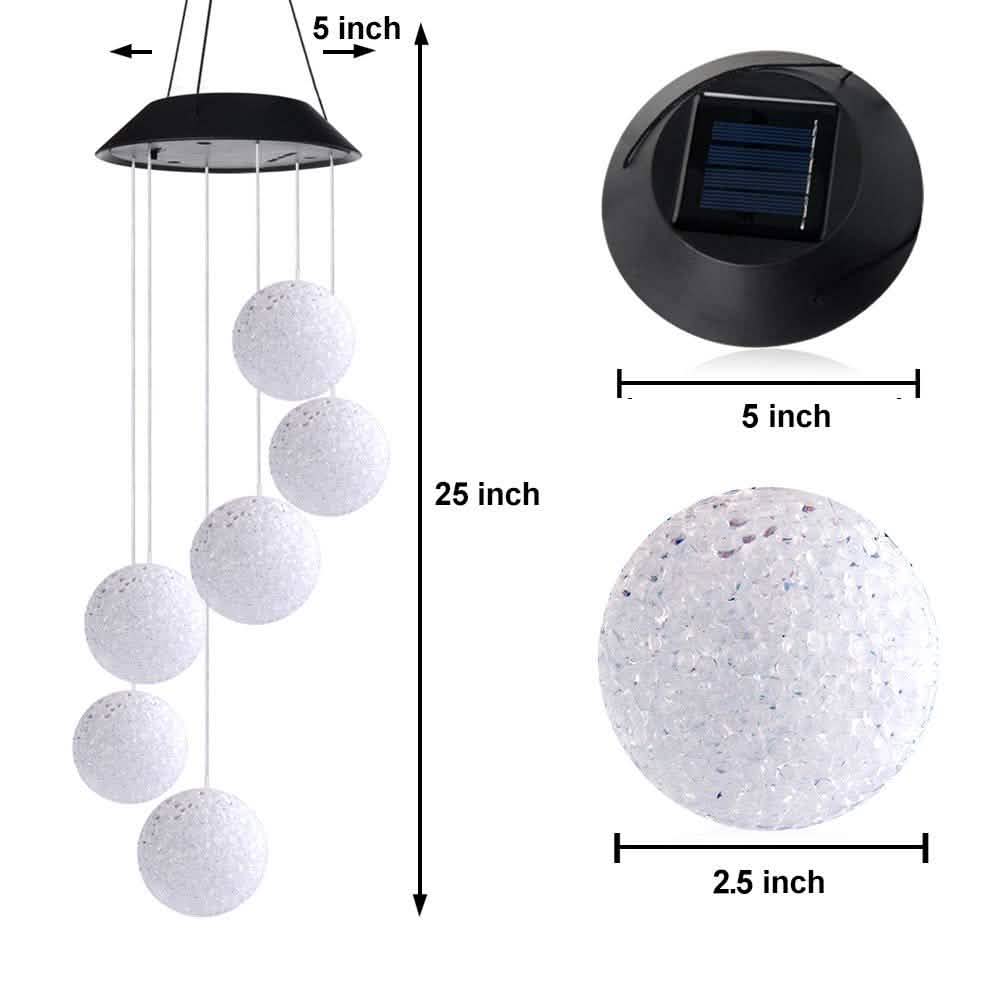 Solar LED Color Changing Wind Chime Light Spinner Hanging Spiral String Light DailySale