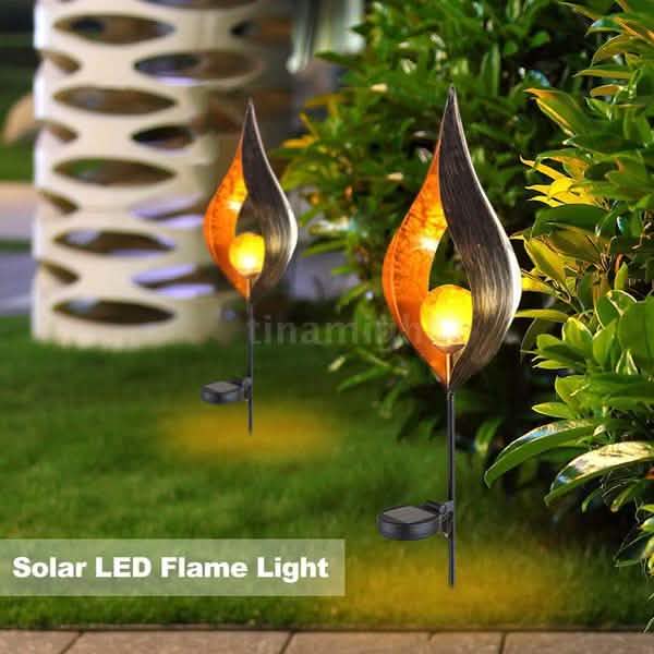 Solar LED Simulate Flame Light Lawn Lantern Lamp Waterproof Outdoor Lights DailySale
