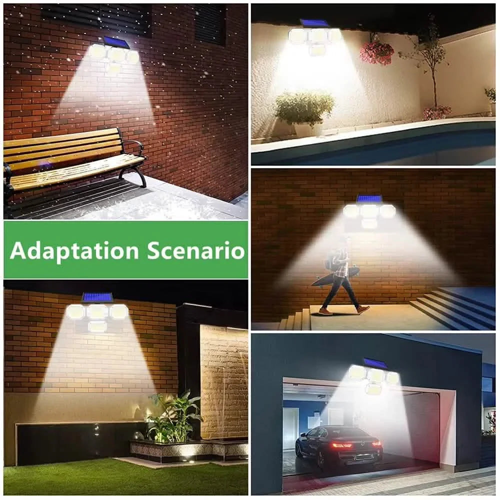 Solar Light Outdoor with Remote Control Double Motion Sensor Light 306/208 Led Wall Lamp IP65 Spotlight Exterior Garage Lighting DailySale