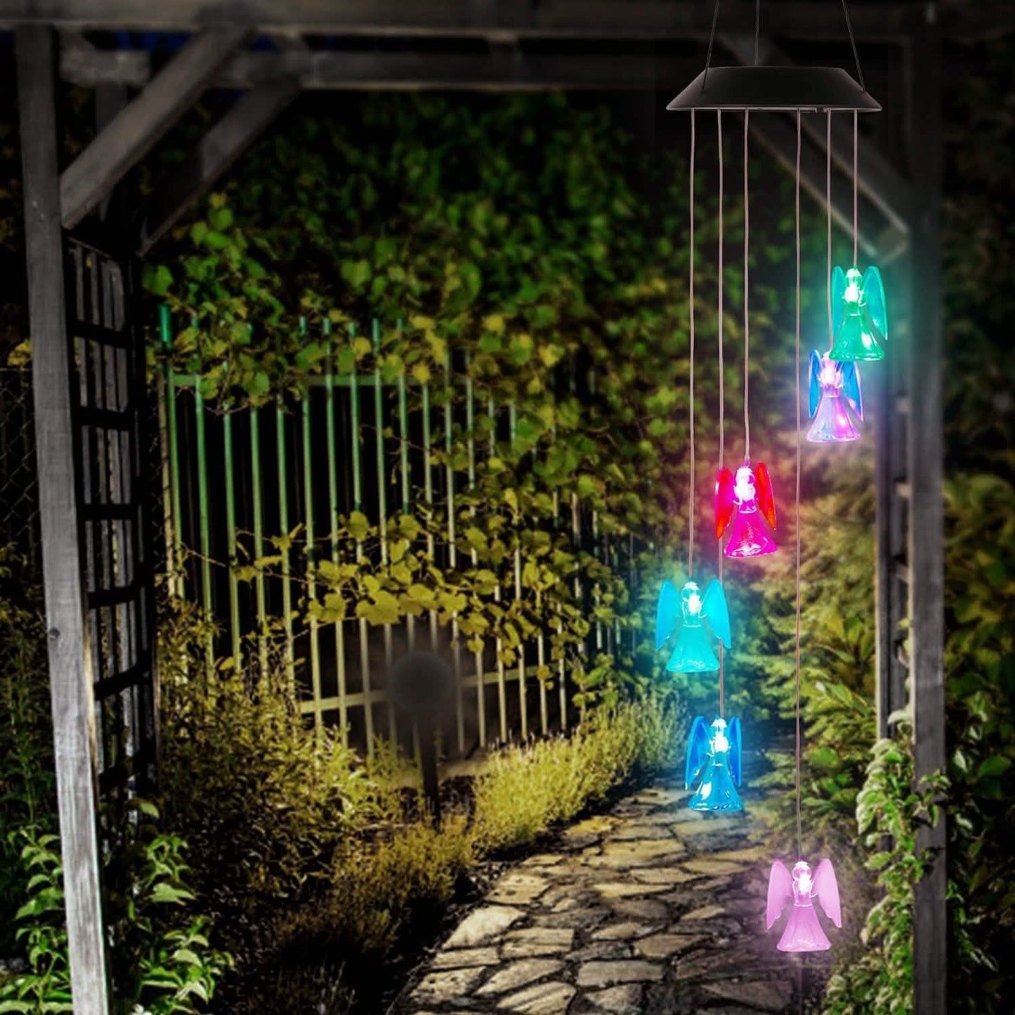 Solar Powered Angel Lights Wind Chimes LED Color Changing DailySale