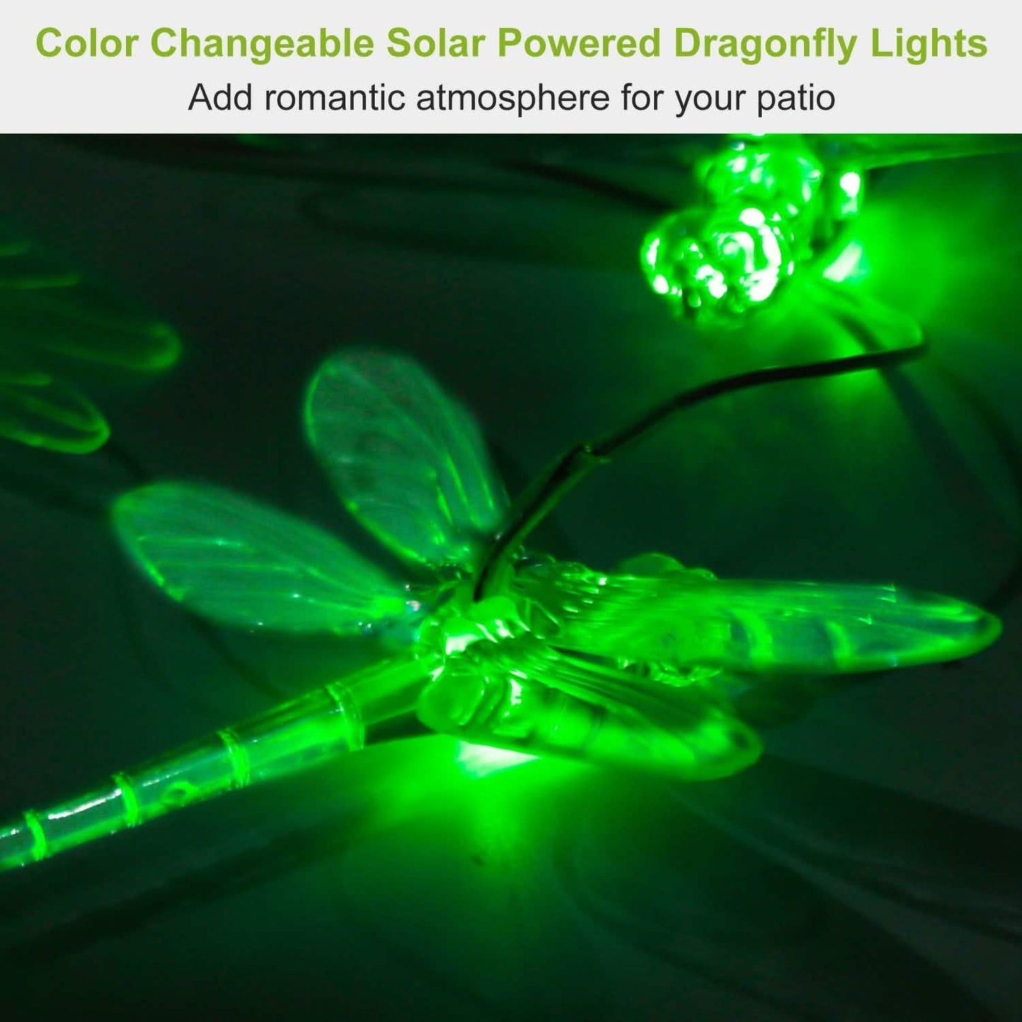 Solar Powered Dragonfly Lights Wind Chimes DailySale