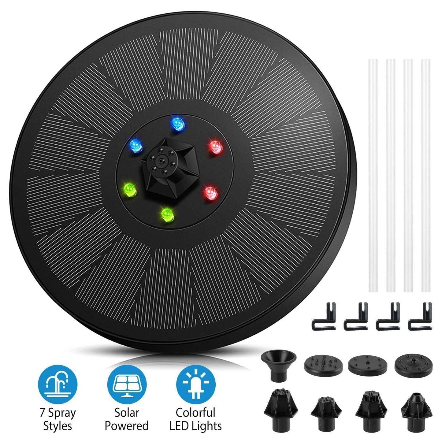Solar Powered Fountain Pump with LED Lights DailySale