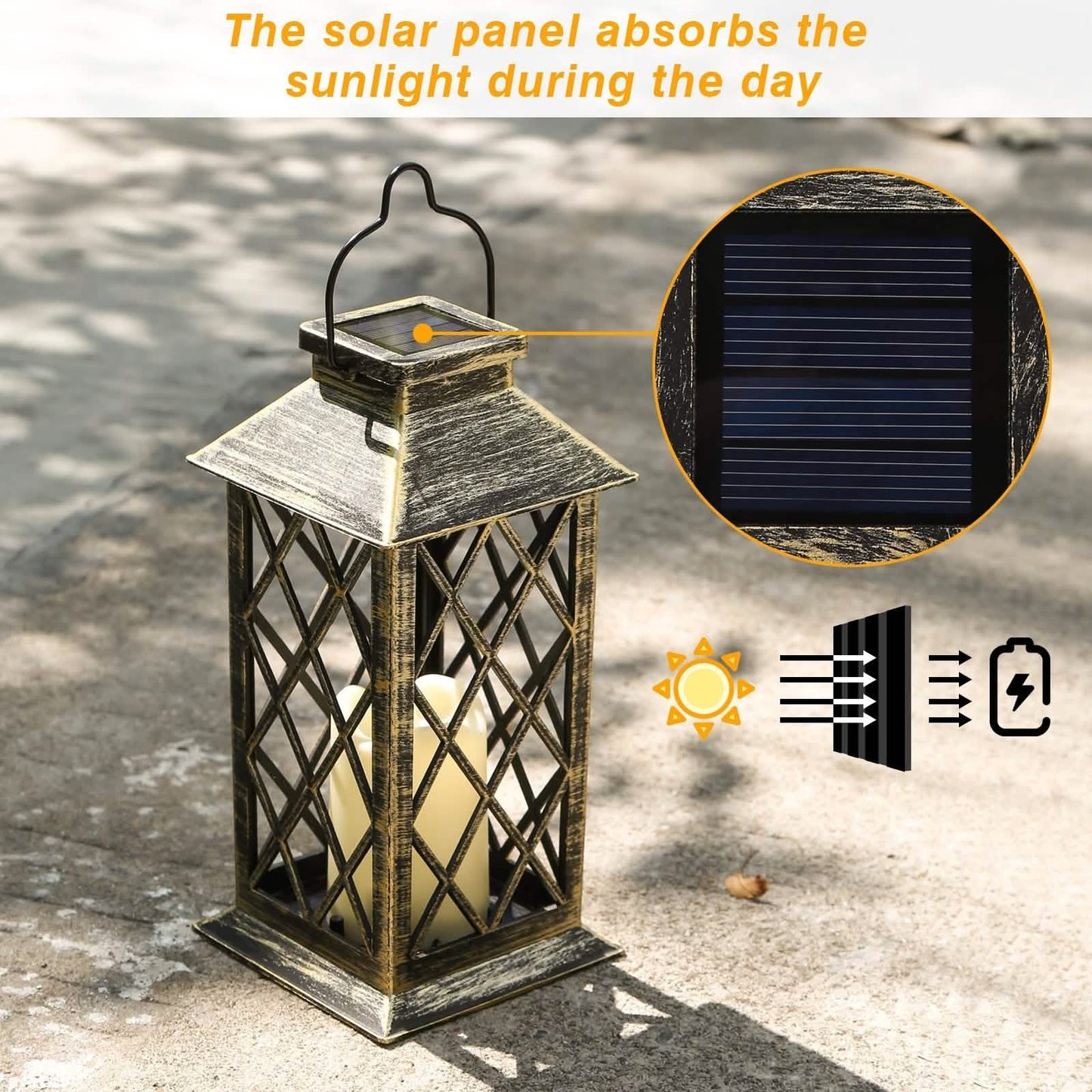 Solar Powered Led Outdoor Lantern Waterproof Candle Hanging Light DailySale