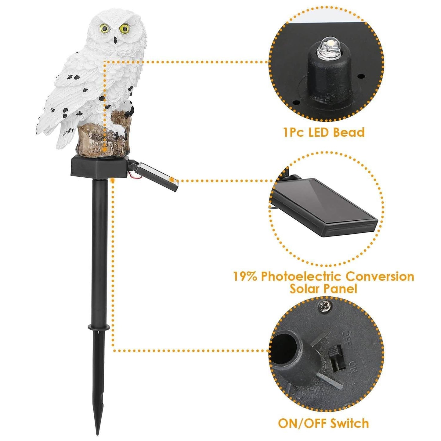 Solar Powered Owl Garden Light IP65 Waterproof DailySale
