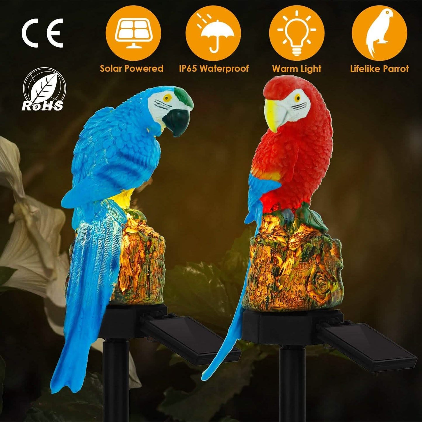 Solar Powered Parrot Garden Light IP65 Waterproof LED DailySale