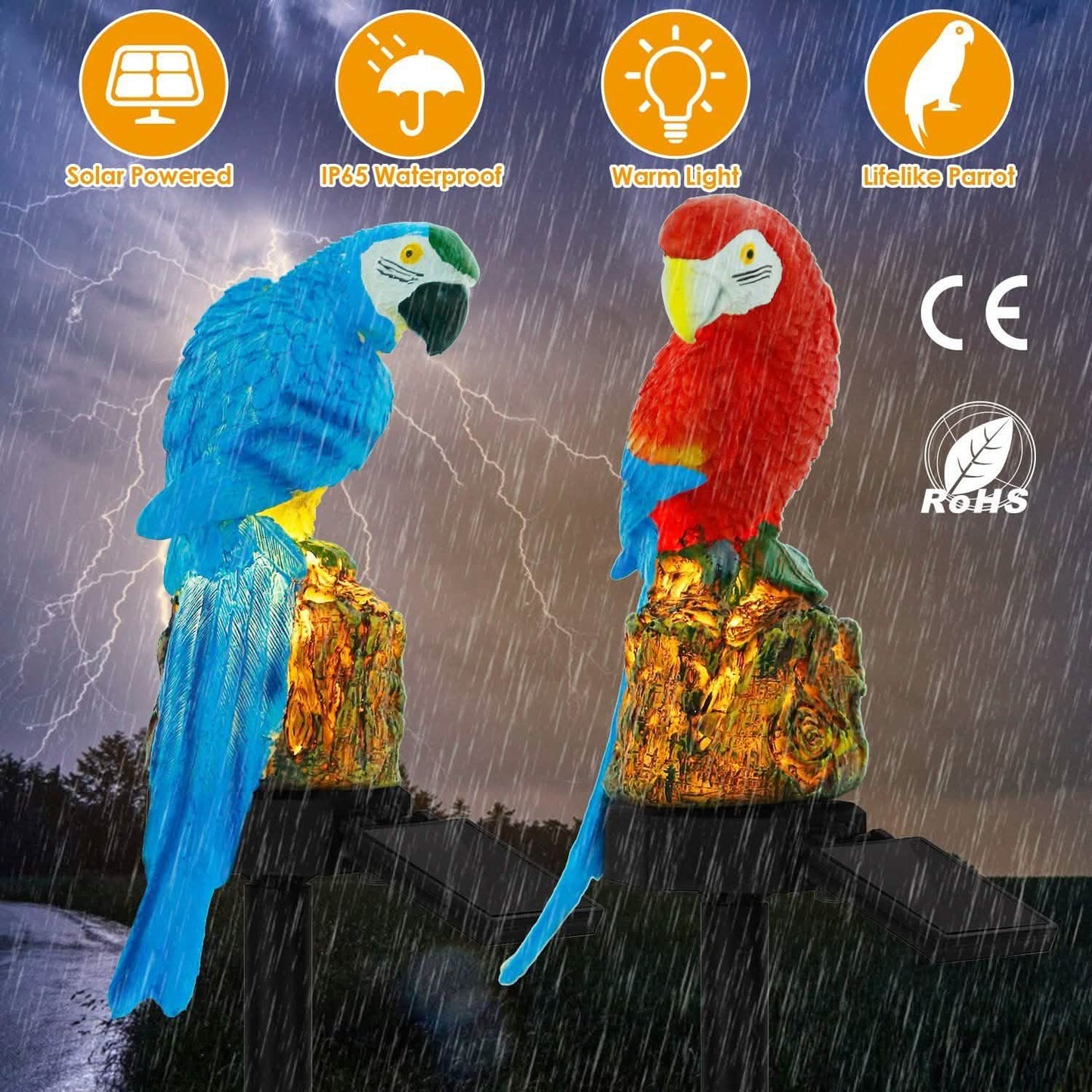 Solar Powered Parrot Garden Light IP65 Waterproof LED DailySale