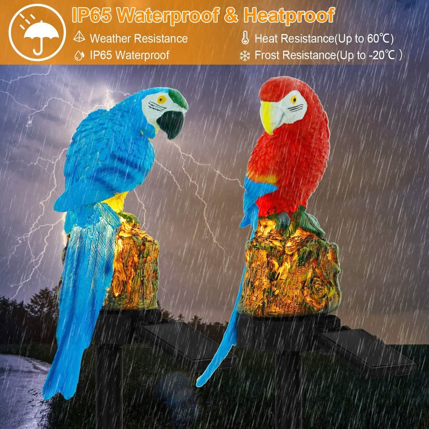 Solar Powered Parrot Garden Light IP65 Waterproof LED DailySale