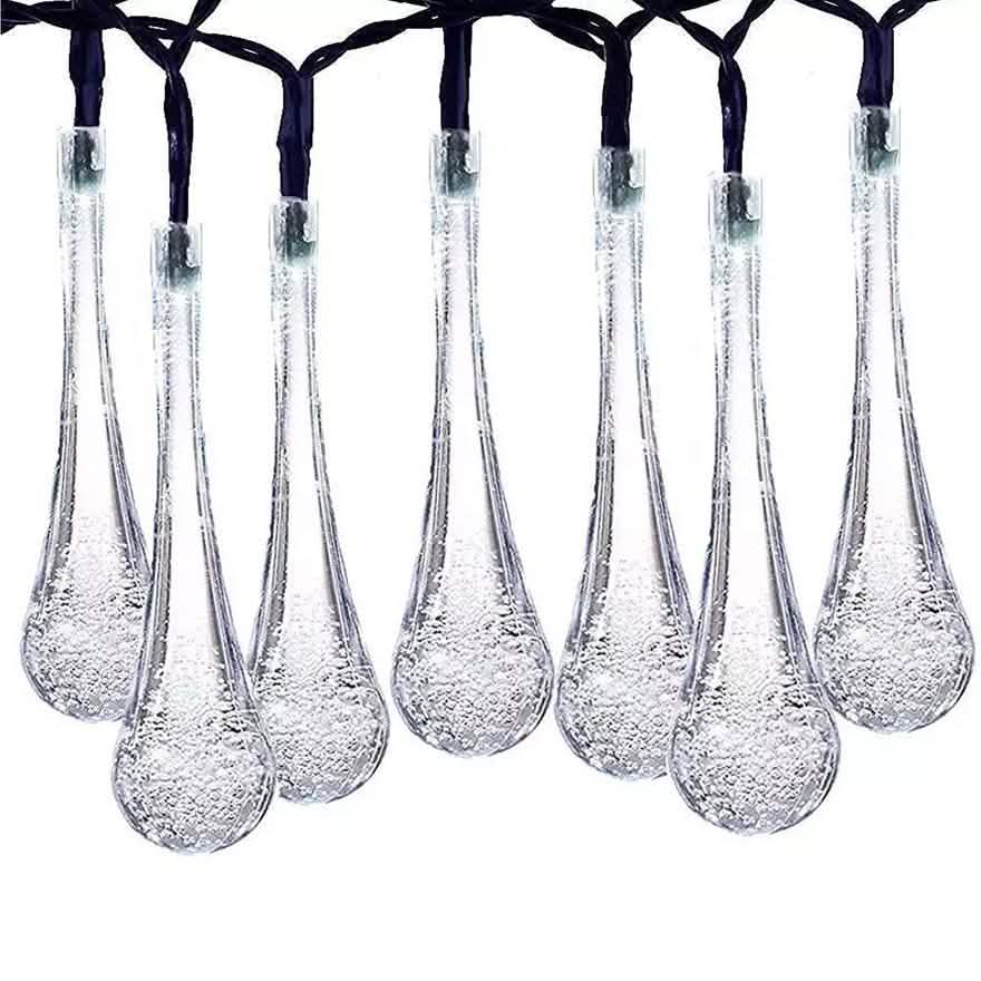 Solar String Lights 20ft 30 LED Water Drop Solar String Fairy Waterproof Lights DailySale