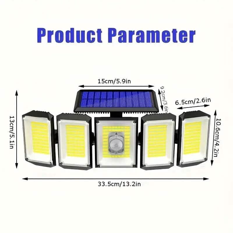 Solar Wall Light with 5 Adjustable Angle Heads DailySale