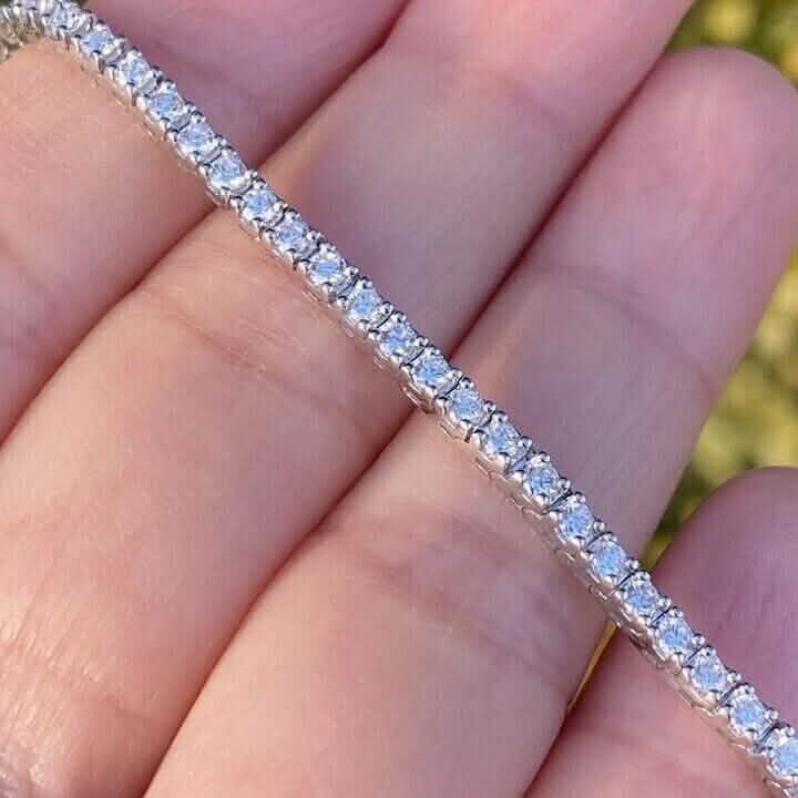 Solid 14K White Gold 2.13CTW 100% Natural Diamond Tennis Bracelet DailySale