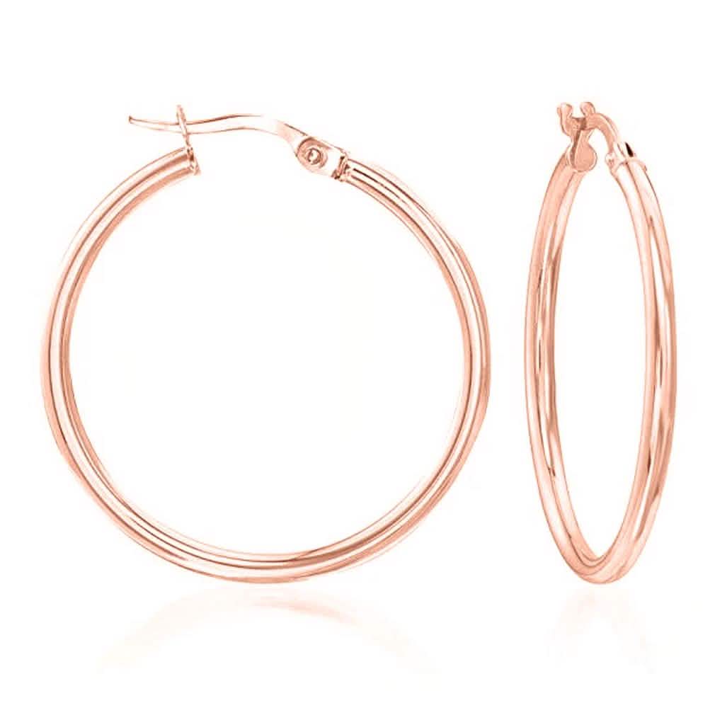 Solid Sterling Silver Plain French Lock Hoops DailySale