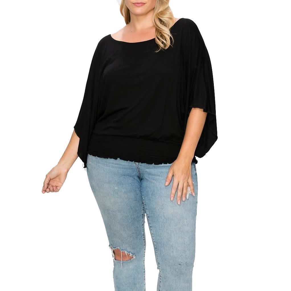 Solid Top Featuring Flattering Wide Sleeves DailySale