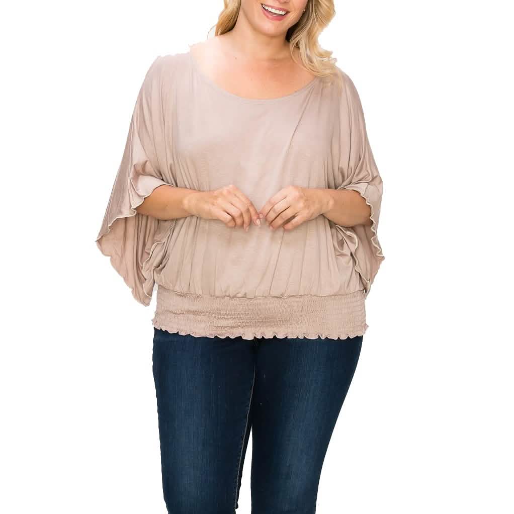 Solid Top Featuring Flattering Wide Sleeves DailySale