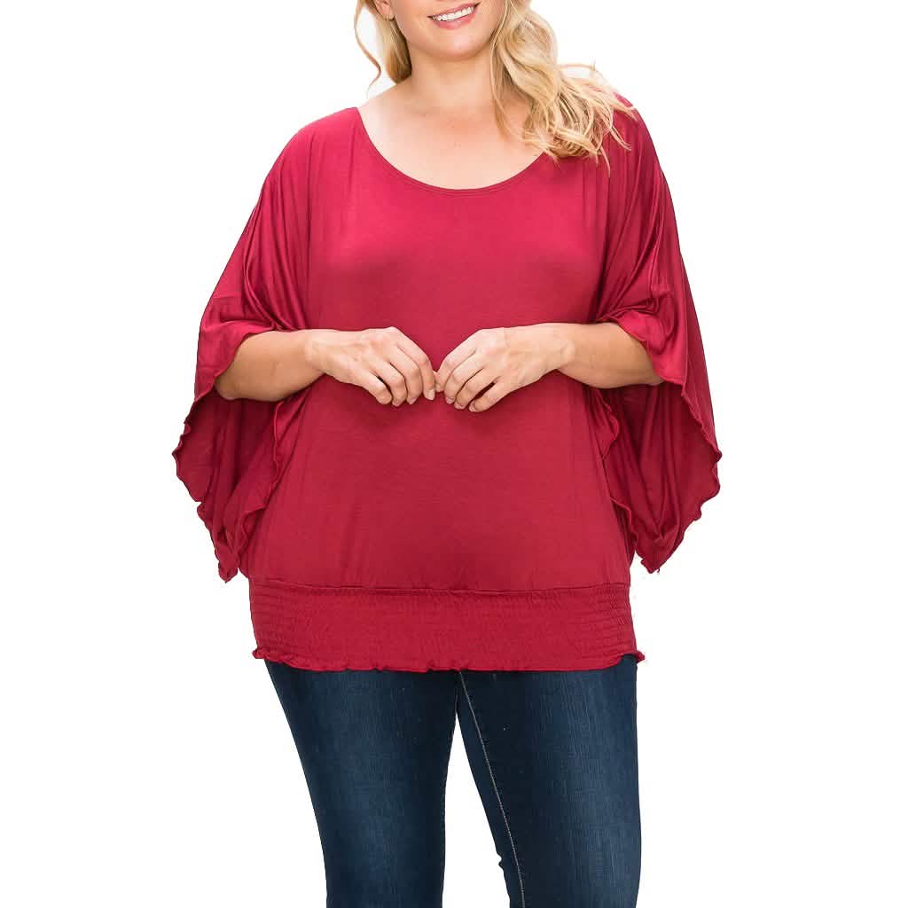 Solid Top Featuring Flattering Wide Sleeves DailySale