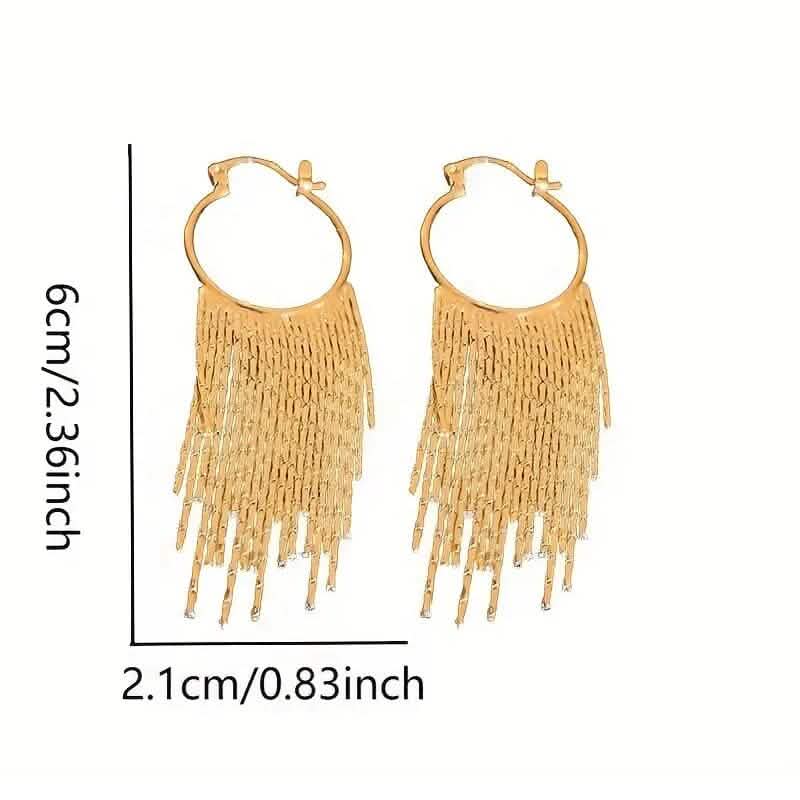 Sparkling Tassel Design Dangle Earrings DailySale