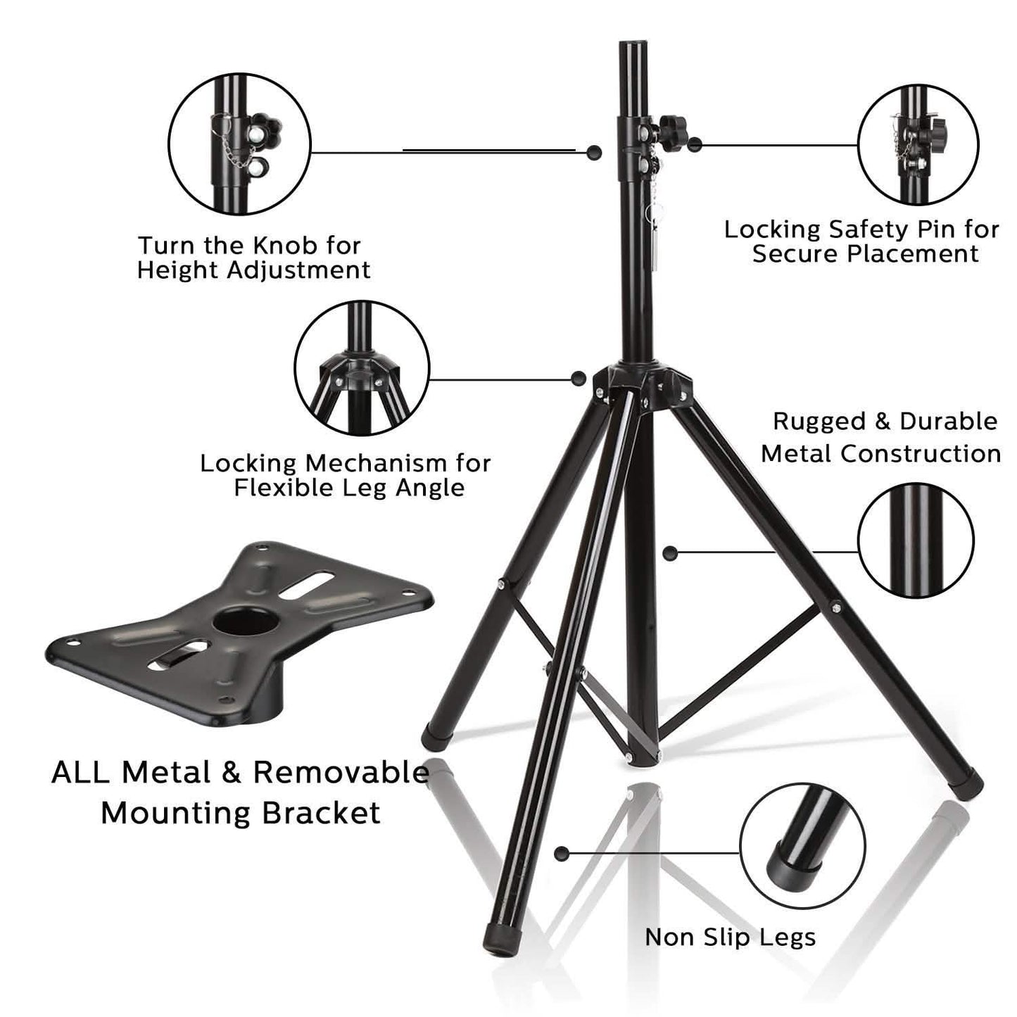 Speaker Tripod Stand Adjustable Height Heavy Duty Holder DailySale