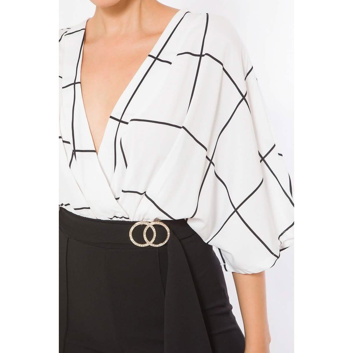 Square Print Woven Top Detailed Fashion Jumpsuit DailySale