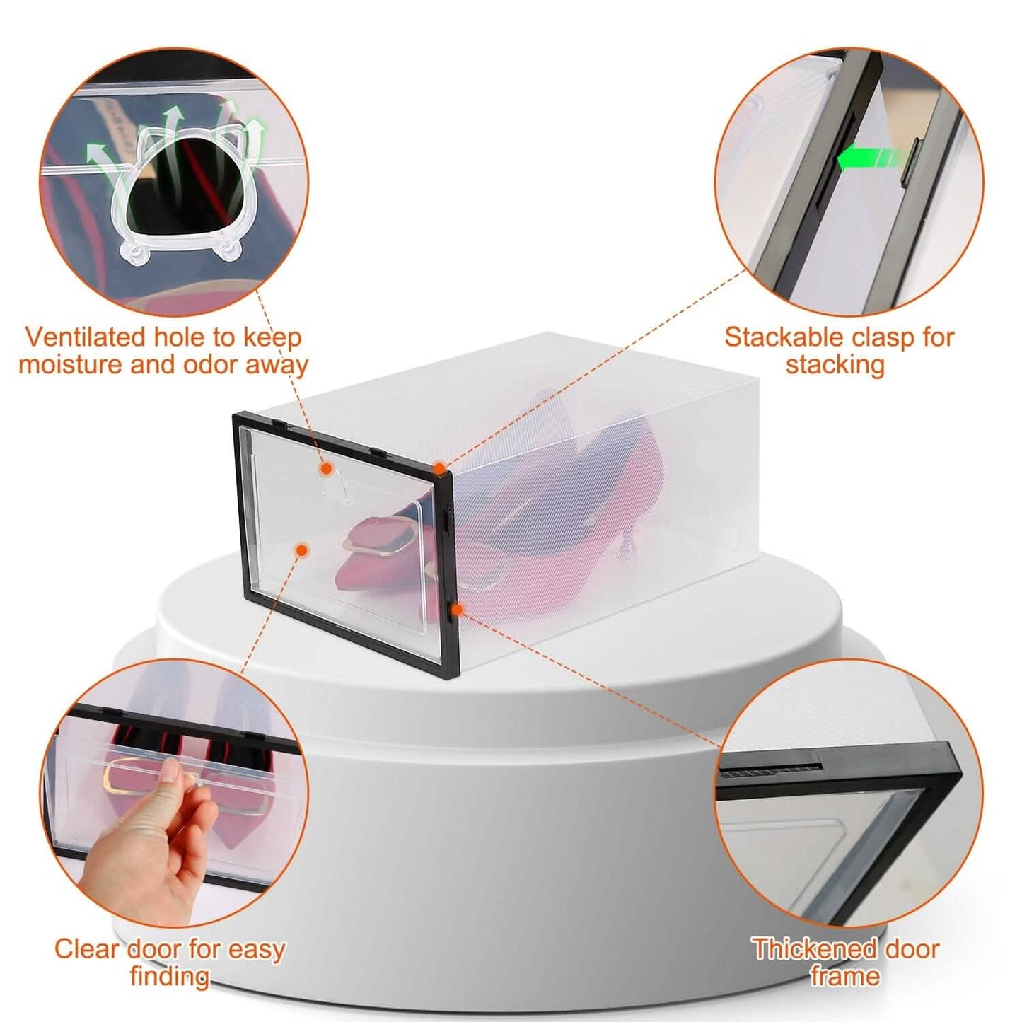 Stackable Shoe Storage Bin Transparent Dustproof DailySale