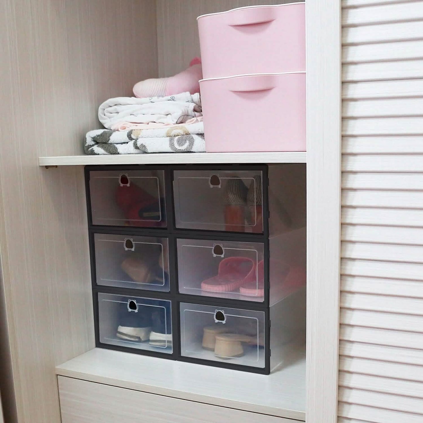 Stackable Shoe Storage Bin Transparent Dustproof DailySale