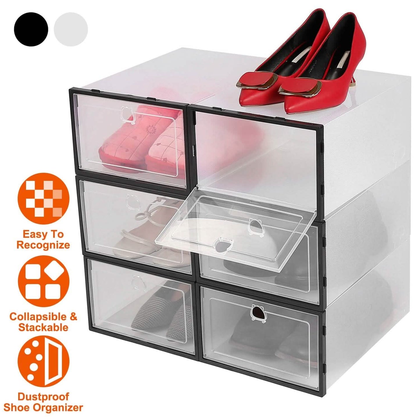 Stackable Shoe Storage Bin Transparent Dustproof DailySale