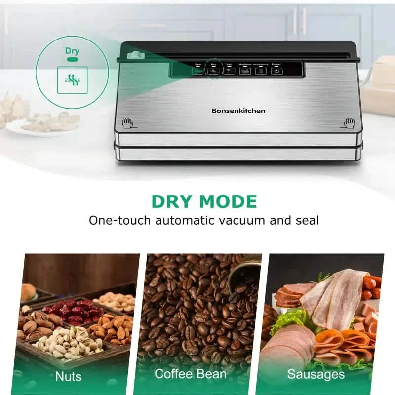 Stainless Steel Food Vacuum Sealer with Built-in Cutter DailySale