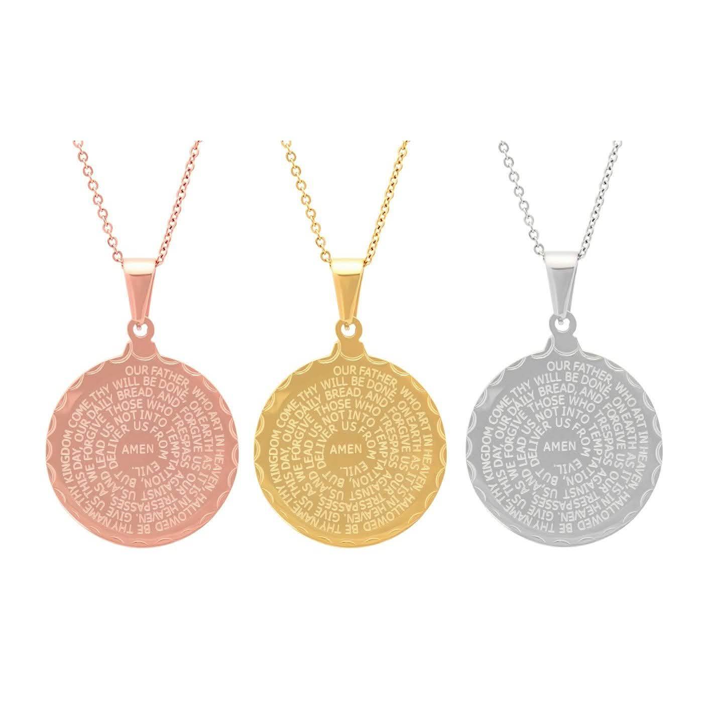 Stainless Steel Lord's and Serenity Prayer Pendant for Women DailySale