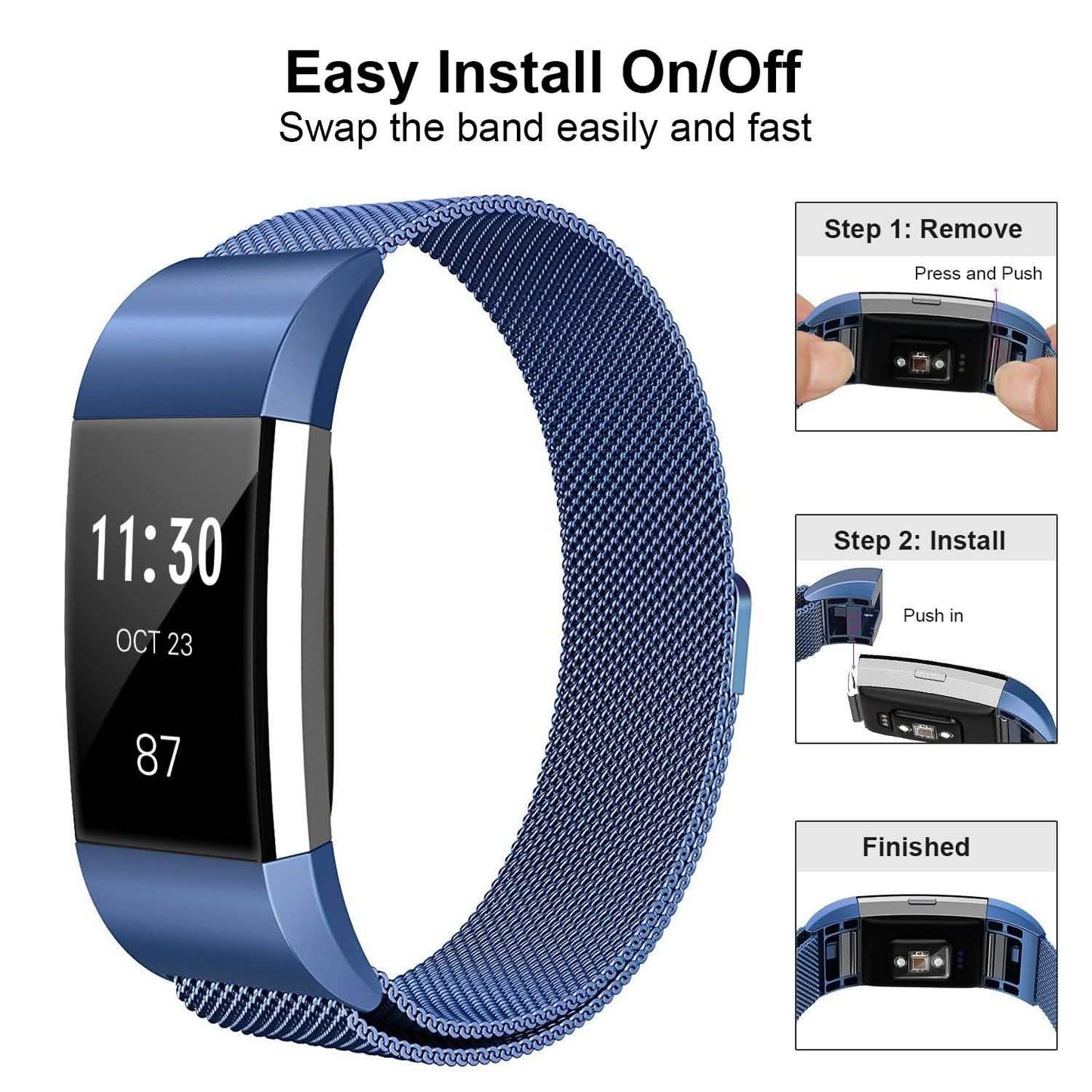 Stainless Steel Mesh Milanese Loop Band for Fitbit Charge 2 DailySale