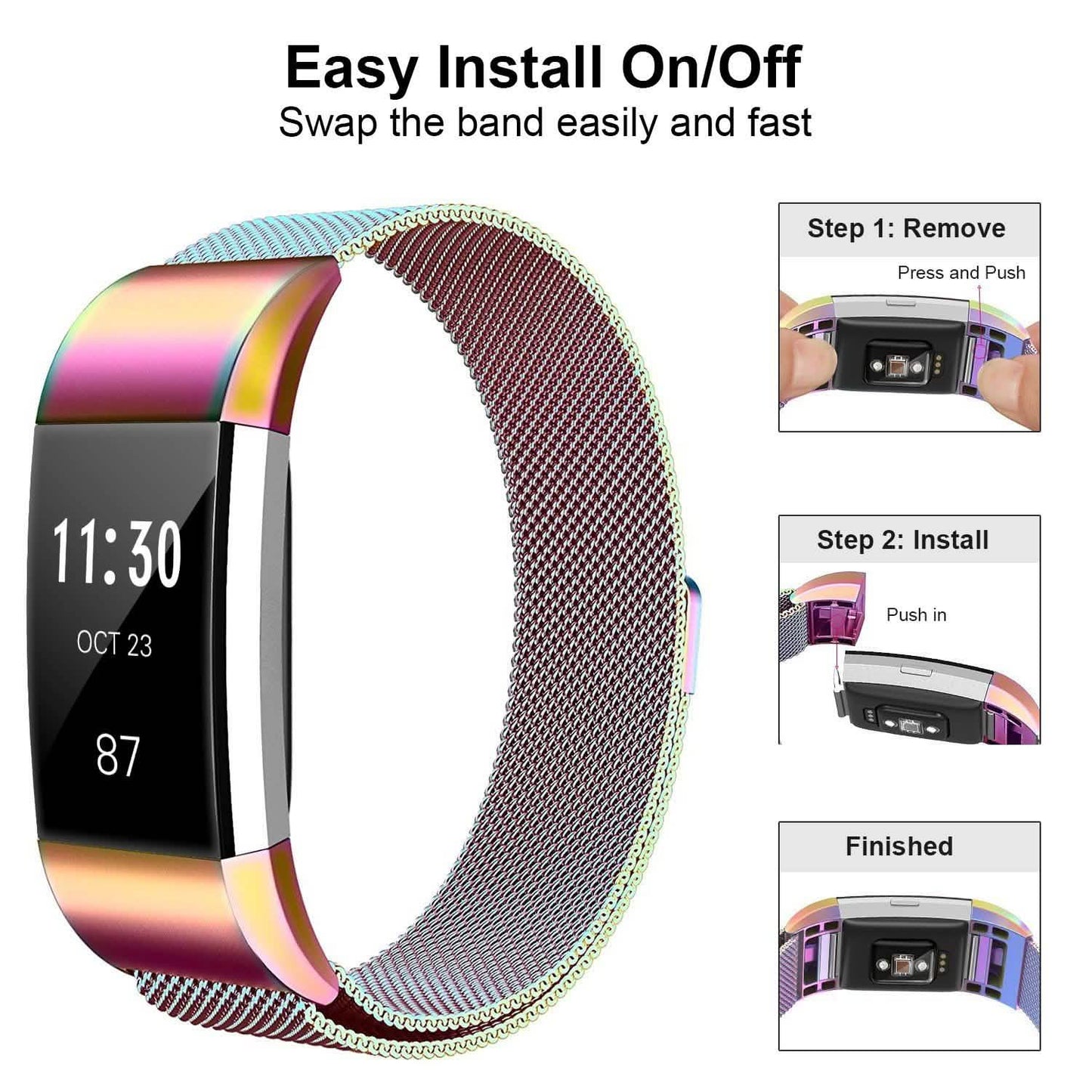Stainless Steel Mesh Milanese Loop Band for Fitbit Charge 2 DailySale