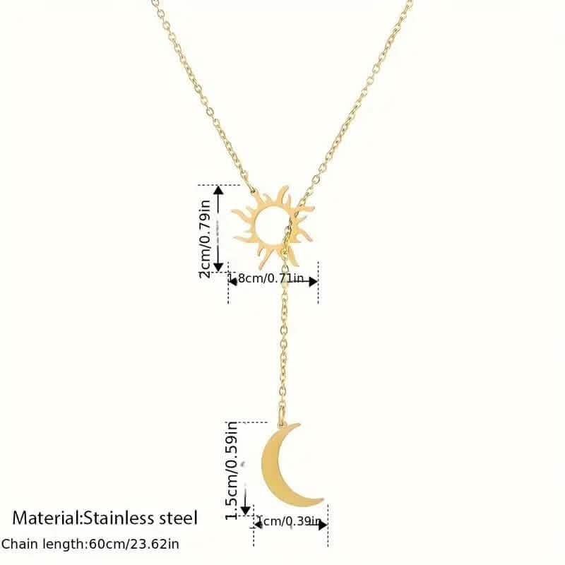 Stainless Steel Sun Totem and Moon Necklace DailySale